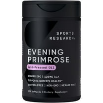 Sports Research® Evening Primrose Supplement from Cold Pressed Oil - Softgels for Women’s Health (120 Liquid Softgels)