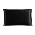 thumbnail image 2 of Funda de almohada de seda de morera Funda de almohada transpirable de 2 lados Funda de almohada de color sólido para la piel del cabello, Negro, 51x76cm kenally HA003379-19, 2 of 7