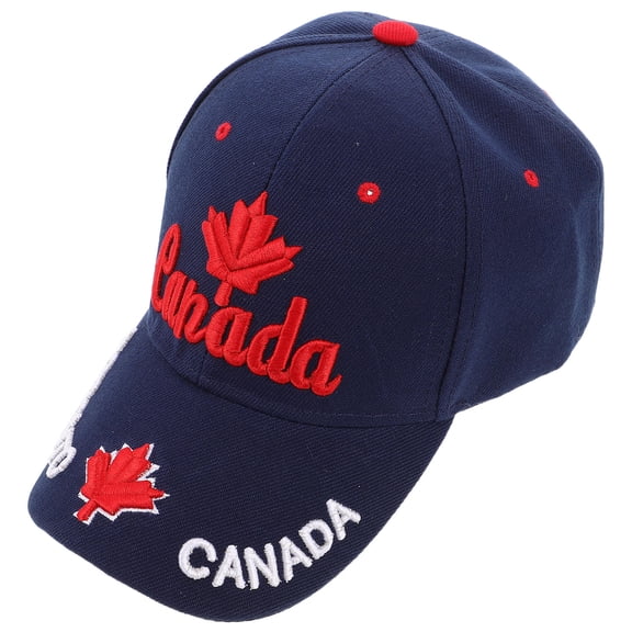 OULII Embroidered Canada Flag Baseball Cap Adjustable Dark Blue Hat for Outdoor Activities