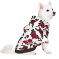 thumbnail image 2 of Honeii Rose Flowers Print Small Dog Hoodies Pet Hooded Sweatshirts Fall Winter Puppy Cat Sweaters Warm Clothes for Small Dogs Outfits Costume-X-Small, 2 of 7