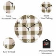 thumbnail image 5 of Wall Clock Brown White Buffalo Plaid Clocks PVC Silent Non-Ticking Battery Operated Decorative Classic Checked Round Clock for Home Living Room Kitchen Bedroom Office School Wall Decor 10 Inch, 5 of 9