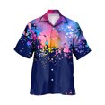 thumbnail image 1 of Camisas Oversize Hombre Hombres Casual Manga corta Primavera Verano Turndown Neck 3D Impreso Camisas Moda Top Blusa Camisas (Blue, S), 1 of 5