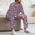 thumbnail image 7 of Naloa colorful Skull flower daisy Men’s Pajamas Set - Long Sleeve Button Down Sleep Shirt and Pajama Bottoms Sleepwear Set-Medium, 7 of 7