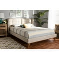 thumbnail image 3 of Baxton Studio Gretchen King Size Light Beige Upholstered Platform Wingback Bed, 3 of 20