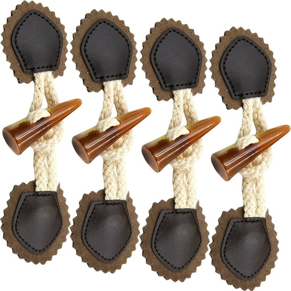 4 Pairs Diagonal Buckle Horn DIY Buckles Dress Toggle Clasps Sew-on Buttons