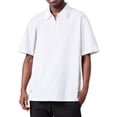 thumbnail image 2 of Gibobby Playera Polo Polo de manga corta con cierre para hombre estilo casual de punto(Blanco,M), 2 of 3