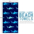thumbnail image 5 of Oversized Terry Beach Towel 36 x 72 in Microfiber Soft Extra Large Long XL Pool Swim Towels,Quick Dry Super Absorbent Sandless Travel Towels Vacation Essentials Lounge Cover Gift - Navy Blue Shark, 5 of 7