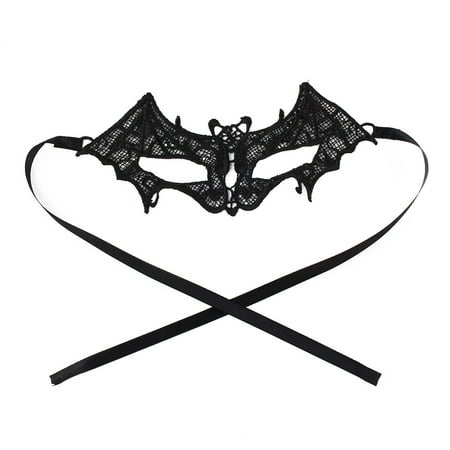 Women Bat Design Costume Party Masked Ball Eyepatch Eyemask Lace Eye Mask Black