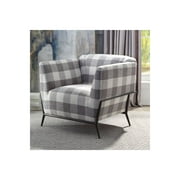 Acme Eben Accent Chair in Pattern Fabric & Cherry