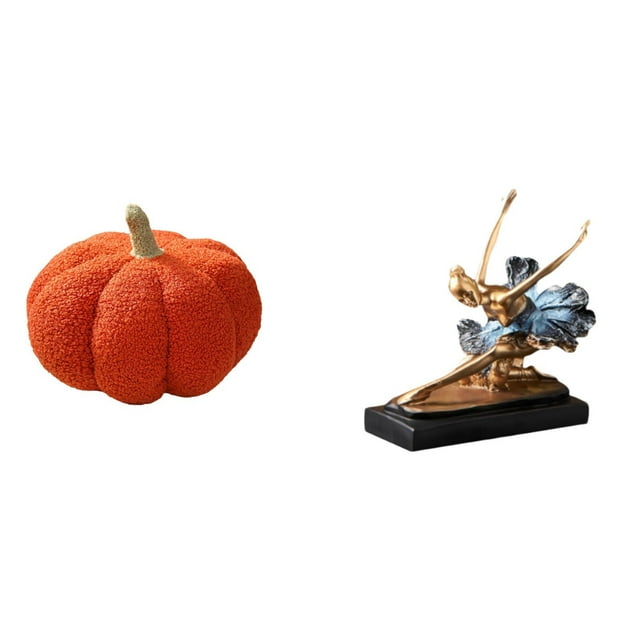 Almohadas de calabaza de Halloween, adorno de bailarina de ballet, figura de almohada rellena, decoración, cojín decorativo para sofá, estatua de bail