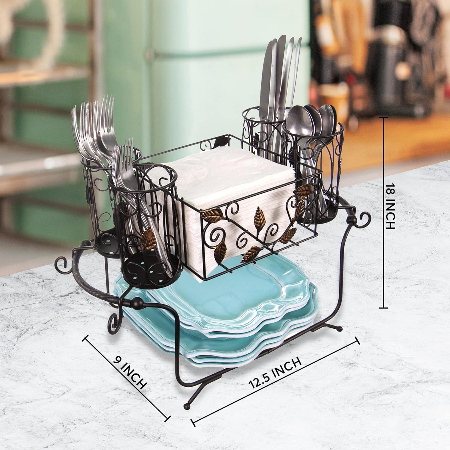 Maypes Utensil Caddy Silverware Caddy or Napkin, Cutlery and Plate Holder