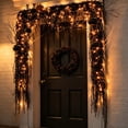thumbnail image 6 of yulier Black Rope Halloween Garland with LED Lights, 70.87" Spooky Artificial Hanging Vines with String Lights for Mantel, Fireplace, Halloween Party Home Indoor Outdoor Decor, 6 of 9