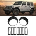 thumbnail image 4 of Cubierta de faro con inserciones de rejilla delantera para Jeep Wrangler JL 2018-2019, 4 of 9