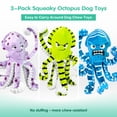 thumbnail image 2 of Dog Toys for Aggressive Chewers, 3 Pack No Stuffing Plush Dog Toys with Squeaky & Crinkle, Durable Dog Chew Toys for Small Medium Large Dogs, Teeth Cleaning & Boredom Relief, 2 of 7