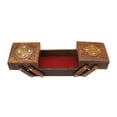 thumbnail image 5 of Jewellery Box for Women Wooden Flip Flap Flower Carved Design Handmade Gift, 8 inches, 5 of 6
