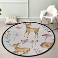 thumbnail image 2 of GZHJMY Kids Round Nursery Area Rug 3 ft Woodland Baby Deer Forest Animal Washable Non-Slip Small Round Area Rug Throw Soft Cute Nursery Rug Non-Shed Lightweight Bathroom Rug for Dorm Carpet Runner, 2 of 6