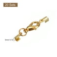 thumbnail image 2 of Unique Bargains 20Sets 3mm Fold Over Cord Ends with Lobster Claw Clasps, Terminator Crimp End Caps, Gold Tone, 2 of 7