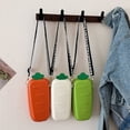 thumbnail image 4 of Crossbody Bag for Women, Carrot Fruit Shaped Shoulder Bag Purse with Removable Wide Strap Pu Leather Crossbody Bucket Bag Sports Bag for Daily Use, 4 of 7