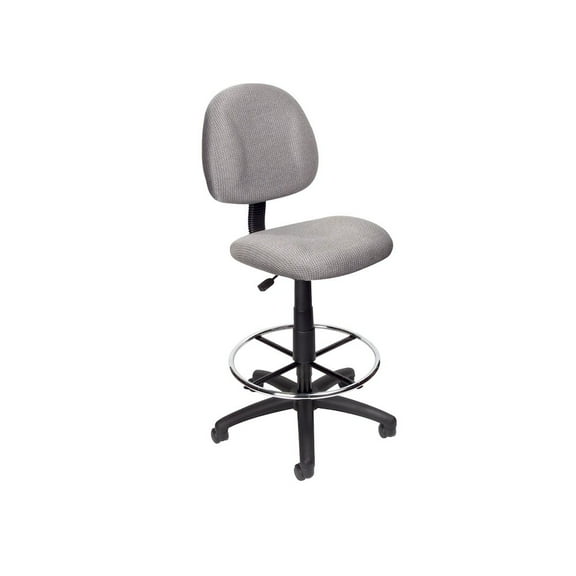 Boss Office Products Tweed Contoured Rolling Drafting Stool, Gray