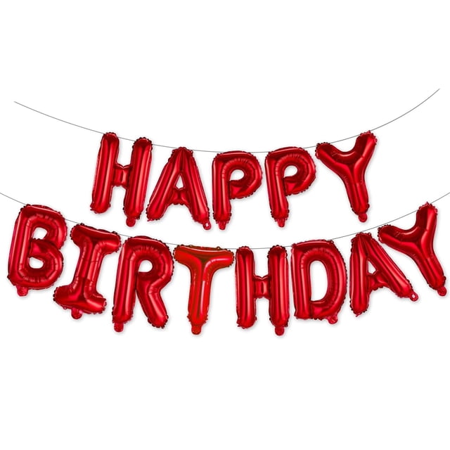 Banner WESTGO Happy Birthday, 40 cm, letras de lámina de mylar, color rojo