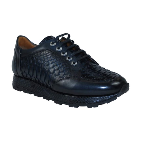 Men's GENIO Turkey Genuine Snake Leather Shoes 120197327 Dark Blue