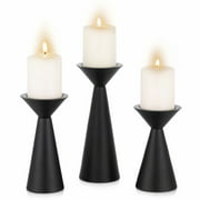 Decorative Votive Candle Holders for Dining Coffee Table Fireplace Home Decor Black Metal Set of 3