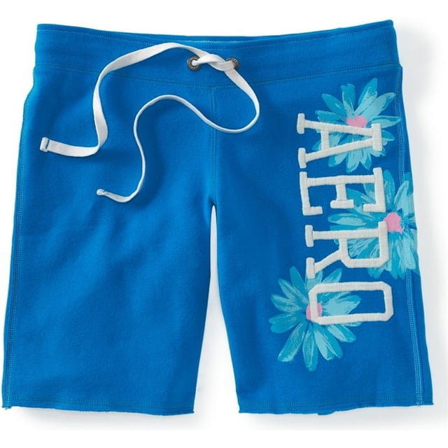 Aeropostale Womens Stripe Athletic Bermuda Shorts, Azul, Small