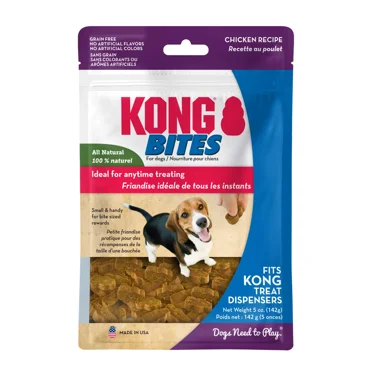 KONG® Bites Dog Treats - All-Natural Chicken Flavor - Grain-Free Chewy Treats for Dogs - Ideal for Anytime Treating