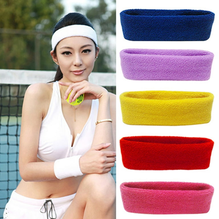 Leaveforme 12 PCS Workout Headbands for Women Men Sweatband Yoga Elastic  Wide Headbands Gym Sports Sweat Bands Moisture Wicking for Exercise Fitness  Running Tennis Cycling Travel 
