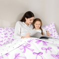 thumbnail image 4 of Castle Fairy Kawaii Ribbon Bow Boy Girl Bedding Comforter Set 7-Piece,Dreamy Princess King Bedding Sets,Cartoon Bow Knot Ultra Soft Bed Sheets,Super Cozy Room Decor,Reversible, 4 of 8