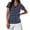Navy, variant on AKOEE Women's Striped T-Shirts V Neck Short Sleeve Soft Cotton Colorblock Tops Casual Summer Tshirts Basic Tees (XL, Green)