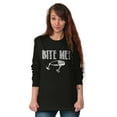 thumbnail image 4 of Bite Me Fish Bait Funny Fishing Humor Plus Size Long Sleeve Graphic Tee Shirt Brisco Brands 2X, 4 of 5