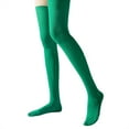 thumbnail image 5 of Clearance! Yigetop Stockings Women's Striped Colorful Printed Non Slip Stretch Over Knee Stockings Green, One Size, 5 of 6
