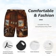 thumbnail image 3 of Balery Log Cabin Inside Bañador para hombre, shorts de playa de secado rápido con entrepierna y forro de compresión-Medium, 3 of 6