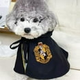 thumbnail image 4 of 3PCS Halloween Dog Costume Cat Wizard Cape Glasses and Necktie Set Halloween Puppy Outfit Pet Academy Magician Cosplay Apparel for Kitten Cat Small Dogs (Black+Yellow, Medium), 4 of 6
