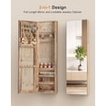 thumbnail image 5 of Skyhill Jewelry Cabinet,40in Jewelry Armoire Organizer,Mirror without borders,Door or Wall Mounted（Wood color）, 5 of 9
