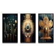 thumbnail image 2 of Designart "Awakening of Consciousness Visionary Geometry II" Modern Geometric Framed Wall Art Set Of 3 - Gold Abstract Frame Gallery Wall Set For Home Decor, 2 of 7