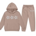 thumbnail image 5 of Ymyiu Girl Clothes Girls 2 Piece Outfit Fall Long Sleeve Sweatshirt and Jogger Pants with Pockets Kids Tracksuit Sweatsuit Set Size 9-10 Years(Coffee, 9-10 Years), 5 of 6