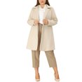 thumbnail image 2 of Unique Bargains Women's Plus Single Breasted Cinched Waist Winter Pea Long Coat 4X Beige, 2 of 6