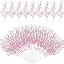 Trianu 30 Pcs Glitter Christmas Picks Christmas Tree Filler Branches, Christmas Tree Sticks for Xmas Floral Picks Sprays Crafts Party Festive Home Tree Decorations, Pink