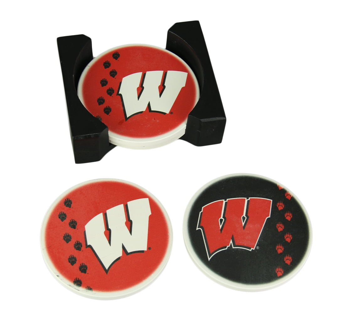 University of Wisconsin Badgers Logo 4 x 4 Absorbent Ceramic Coasters Pack of 4 University of Wisconsin Badgers Logo 4 x 4 Absorbent Ceramic Coasters Pack of 4