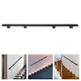 thumbnail image 2 of 6Ft Rectangular Metal Stair Railing, Stainless Steel Indoor & Outdoor Staircase Handrail, Wall Mounted Black Metal Railing Suitable for Elderly and Children, 2 of 10