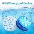 thumbnail image 2 of luces LED sumergibles con control remoto RF, 13 luces LED subacuáticas para piscina, IP68, resistentes al agua, funciona con pilas, para bañera., 2 of 5