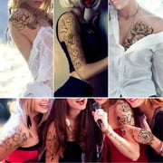 Yazhiji 49 Sheets Flower Temporary Tattoos Sticker Large Sexy Flowers Butterfly Snake Waterproof Half Arm Fake Tattoo Sticker