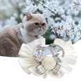 thumbnail image 3 of opvise Cat Saliva Towel Exquisite Three-dimensional Flowers Ruffled Edge Pet Dog Cat Bowknot Neck Scarf Photoshoot Grey, 3 of 8