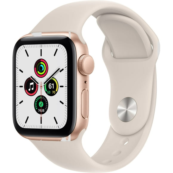 Apple Watch SE 40mm Gold Aluminum Case with Starlight Sport Band