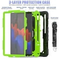 thumbnail image 2 of Dteck Case For Samsung Galaxy Tab S7 FE 2021 12.4-inch SM-T730/T736B,Shockproof Rubber 3-Layer Protection Hybrid Hard Stand Case Cover for Galaxy Tab S7+ T970/T975 with Shoulder Strap,Olivine+Black, 2 of 7