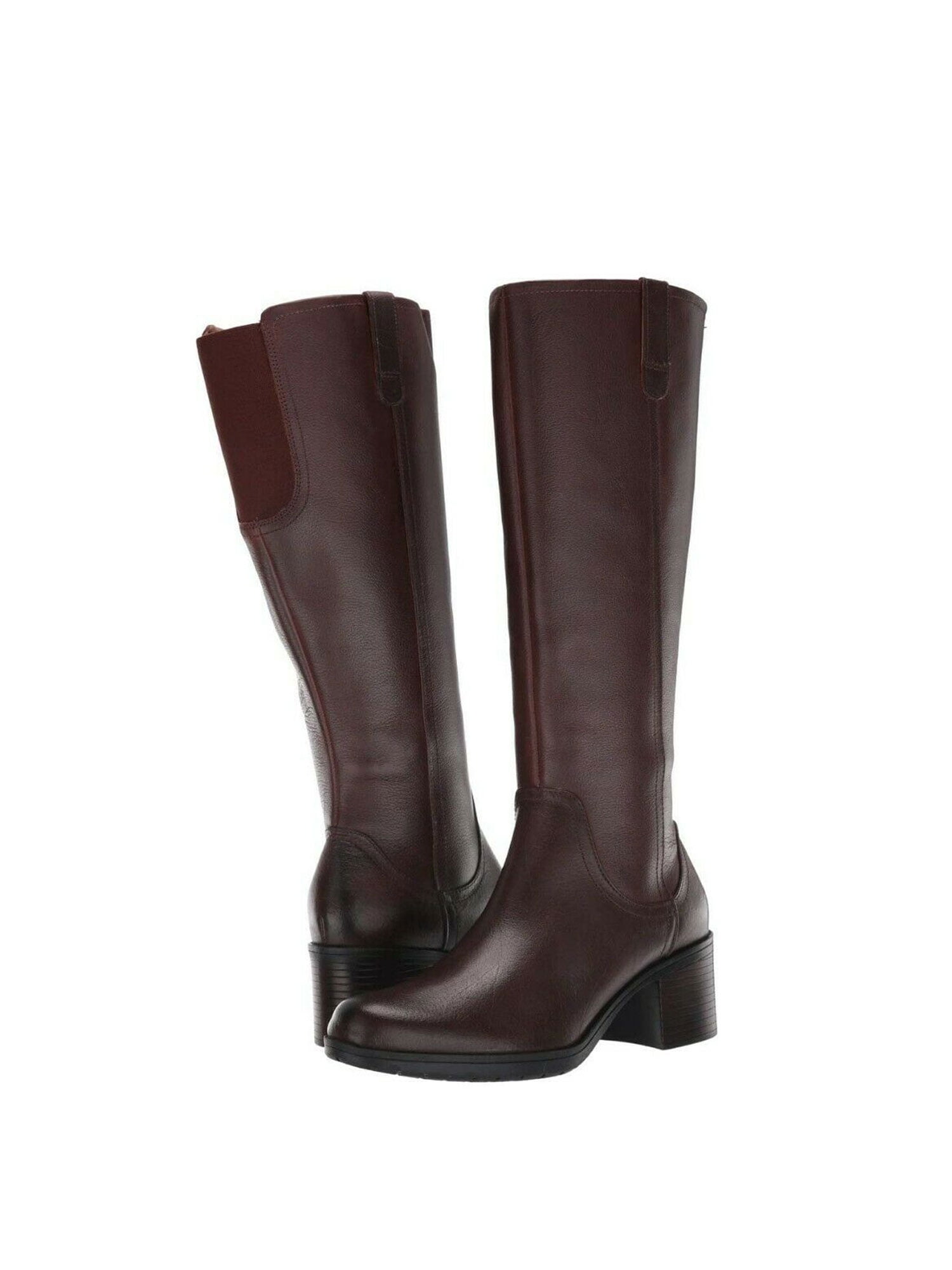 clarks block heel boots