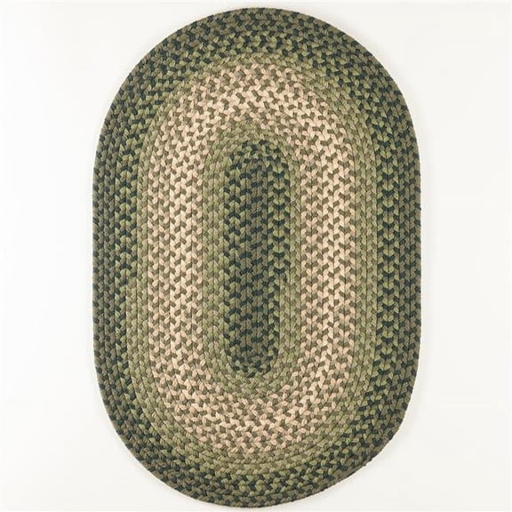 Rhody Rug TR22R060X096 5 x 8 ft. Twin River Oval Rug, Green & Multi Color