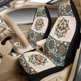 thumbnail image 3 of Xixirimido Car Seat Covers Front Seats Only with Belt Covers Armrest Box Cover 5Pcs Set for SUV Sedan Van Truck PU Leather Seat Protector Automotive Accessories, Boho Mandala Gothic Skull, 3 of 8